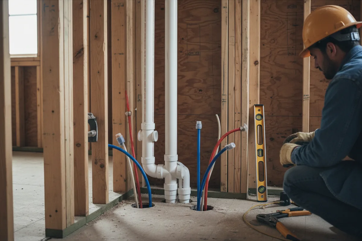 Drain and supply rough-in during Toilet Repair and Installation in Telford